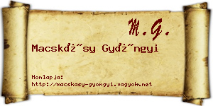 Macskásy Gyöngyi névjegykártya