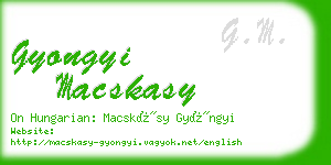 gyongyi macskasy business card